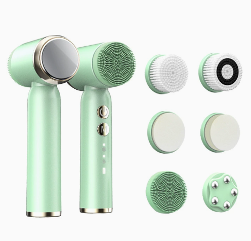 6 In 1 Ultrasonic Electric Face Cleansing Brush Compress